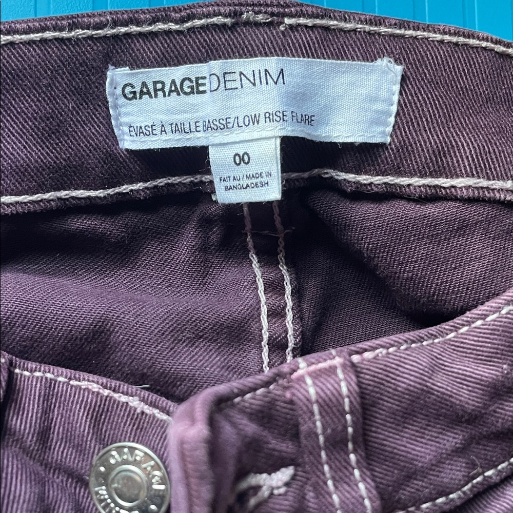 Garage Purple Low Rise Flare Jeans